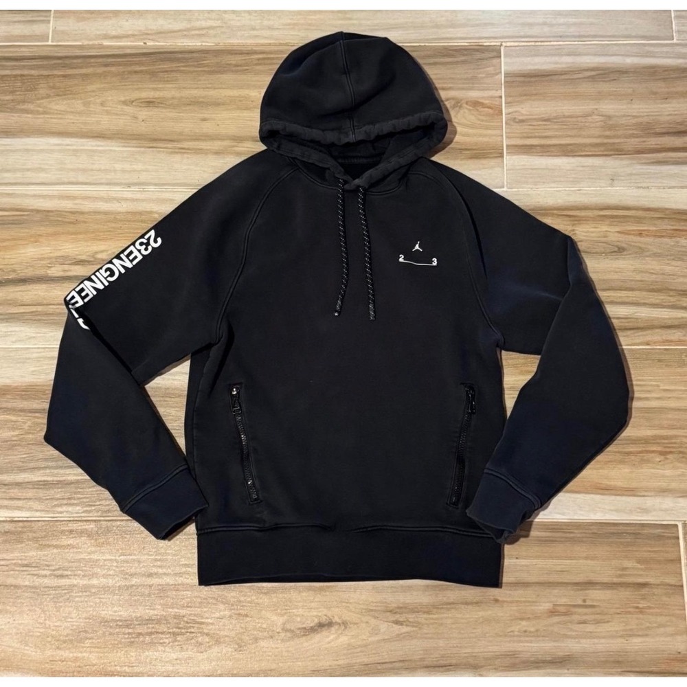 Nike Air Jordan 23 Engineered Black Hoodie Youth Large Fleece Zip Pockets